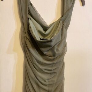Green ruched dress